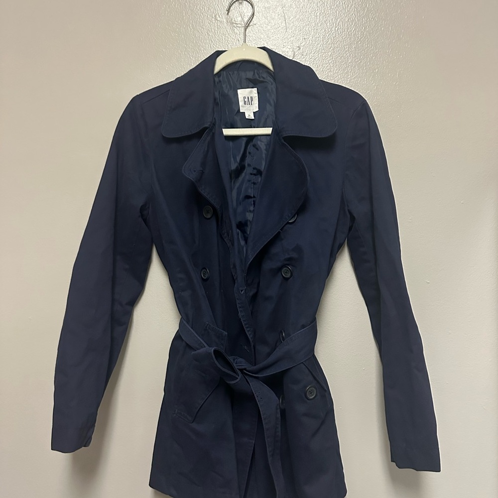 GAP Women's Deep Blue Trench Coat